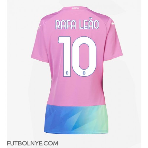 Camiseta AC Milan Rafael Leao #10 Tercera Equipación para mujer 2023-24 manga corta